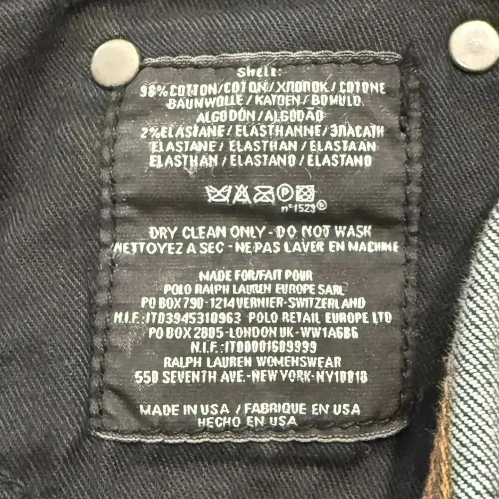 Ralph Lauren 867 Dark Wash Blue Low Rise Stretch Bootcut Jeans size 27 Y2K